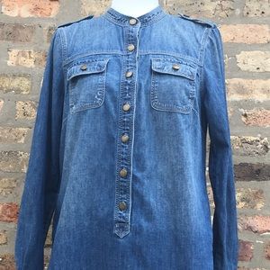 Gap denim distressed shirt / tunic size M